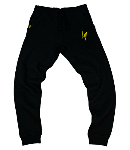 Black - Screen-Print Joggers - Jagged Logo