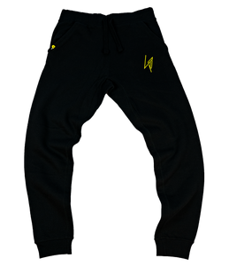 Black - Screen-Print Joggers - Jagged Logo