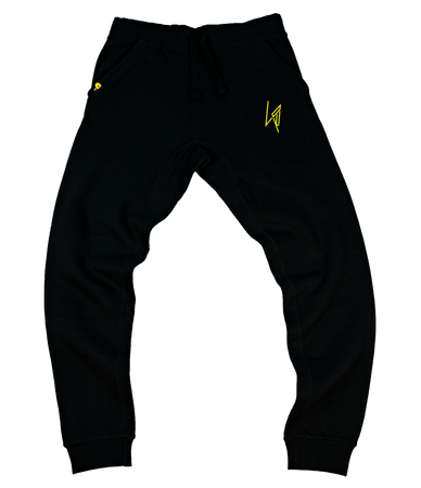 Black - Screen-Print Joggers - Jagged Logo