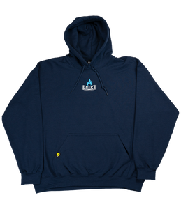 BOX LOGO - Navy/Teal - Embroidered Hoodie