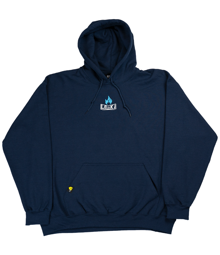 BOX LOGO - Navy/Teal - Embroidered Hoodie