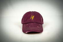 Load image into Gallery viewer, Wine-Distressed - Jagged Logo - Dad Hat