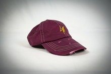 Load image into Gallery viewer, Wine-Distressed - Jagged Logo - Dad Hat