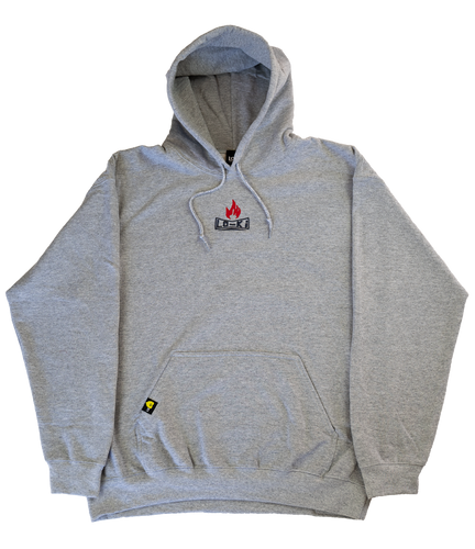 BOX LOGO - Grey/Deep-Red - Embroidered Hoodie