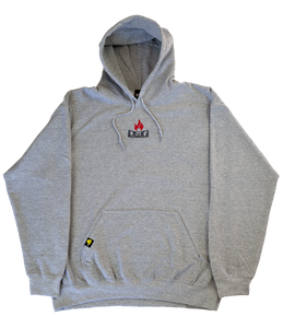 BOX LOGO - Grey/Deep-Red - Embroidered Hoodie