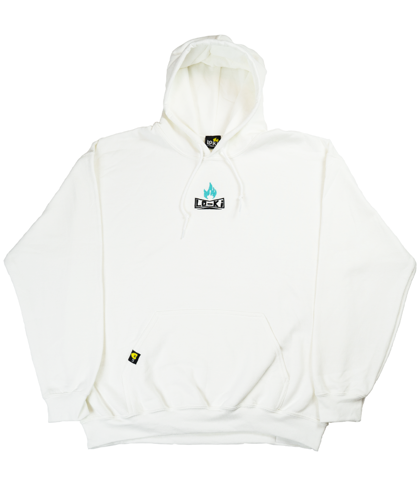 BOX LOGO - White/Turquoise - Embroidered Hoodie