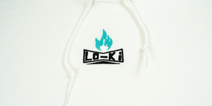 BOX LOGO - White/Turquoise - Embroidered Hoodie