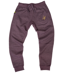 Heather Wine - Premium Joggers - Jagged Logo